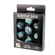 Buy MDG 16mm Resin Polyhedral Dice Set: Eternal Teal/Black (Premium Packaging)