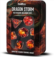 Buy MDG 16mm Silicone Polyhedral Dice Set: Dragon Storm Inclusion Red Dragon