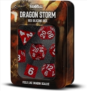 Buy MDG 16mm Silicone Polyhedral Dice Set: Dragon Storm Red Dragon Scales