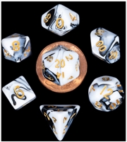 Buy MDG 10mm Mini Polyhedral Dice Set: Marble w/ Gold Numbers