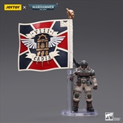 Buy Warhammer Collectibles: 1/18 Scale Astra Militarum Cadian Command Squad Veteran with Regimental Std