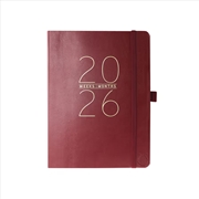 Buy Classic Red 6x8 Vegan Leather 2026 Planner Calendar
