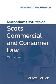 Buy Avizandum Statutes on Scots Commercial and Consumer Law