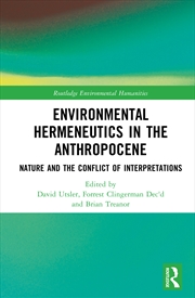 Buy Environmental Hermeneutics In The Anthropocene