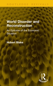 Buy World Disorder and Reconstruction