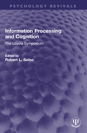 Buy Information Processing and Cognition
