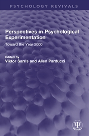 Buy Perspectives in Psychological Experimentation
