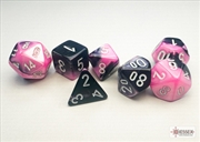 Buy Chessex Gemini Mini-hedral Black-Pink/white 7-Die Set (black light reactive)