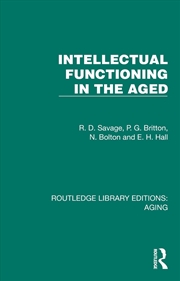 Buy Intellectual Functioning in the Aged