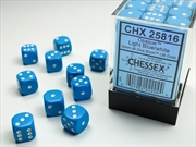 Buy Chessex Opaque 12mm D6 Light Blue/white Dice Block (36 dice)