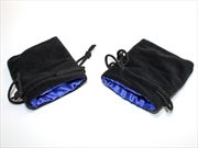 Buy Koplow Small Velvet Dice Bag: Black with Blue Lining
