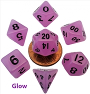 Buy MDG 10mm Mini Polyhedral Dice Set: Glow Purple