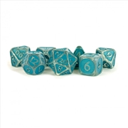 Buy MDG 16mm Acrylic Polyhedral Dice Set: Ice w/ Blue Enamel 