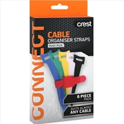 Buy CREST Cable Organiser Hook and Loop Straps - 6 Pack