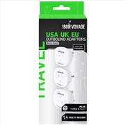 Buy Bon Voyage Outbound Travel Adapter USA/UK/EU 3 Pack