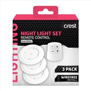 Buy CREST Remote Control Push Night Light Set - 3 Pack