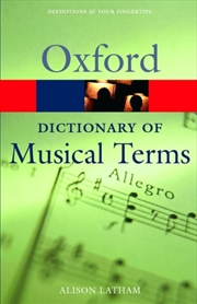 Buy Oxford Dictionary Of Musical Terms