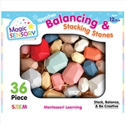 Buy 36-Piece Wooden Balancing & Stacking Stones