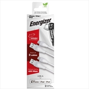Buy Energizer iPhone (Lightning) Cable Twin Pack White 1.2 Metre