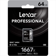 Buy Lexar Professional 1667X SDXC UHS-II SD Card Capacity: 64GB