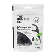 Buy The Humble Co. Plant-Based Floss Picks 50 Pack Double Thread - Charcoal
