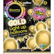 Buy illooms Light-Up LED Balloon 15 Pack Design: Gold