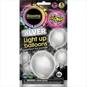Buy illooms Light-Up LED Balloon 5 Pack Design: Silver