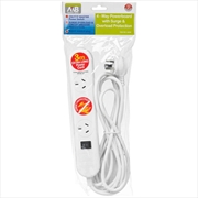Buy Mort Bay 4-Way Powerboard with Surge & Overload Protection (3m Cord)