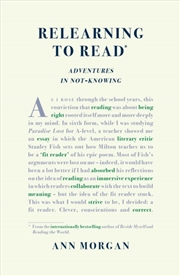 Buy Relearning To Read : Adventures In Not-Knowing