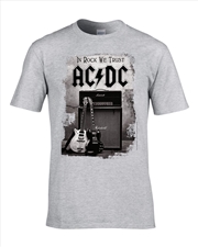 Buy AC/DC - In Rock We Trust (Grey) - Grey - Medium T-Shirt
