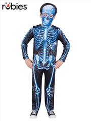 Buy Skeleton Neon Blue Costume - Size 6-8 Yrs