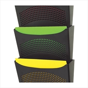 Buy Marbig Enviro Wall Pocket 3 Compartmnt Black