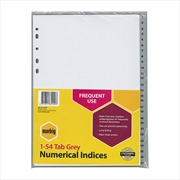 Buy Marbig Indices & Dividers 1-54 Tab Pp A4 Grey