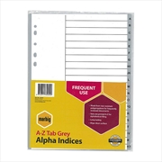 Buy Marbig Indices & Dividers A-Z Tab Pp A4 Grey