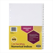 Buy Marbig Indices & Dividers 1-54 Tab Pp A4 White