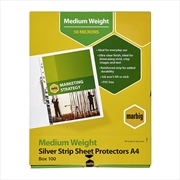 Buy Marbig Sheet Protectors M/Weight A4 Slvr Str Bx100