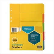 Buy Marbig Indices & Dividers 5 Tab Manilla A4 Brights