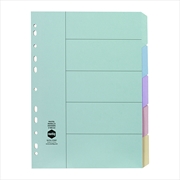 Buy Marbig Indices & Dividers 5 Tab Manilla A4 Pastel
