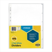 Buy Marbig Indices & Dividers 5 Tab Manilla A4 White