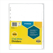 Buy Marbig Indices & Dividers 6 Tab Manilla A4 White