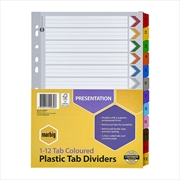 Buy Marbig Indices & Dividers 1-12 Tab Reinf A4 Colour