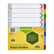Buy Marbig Indices & Divider 1-10 Tab Manilla A4 XWide