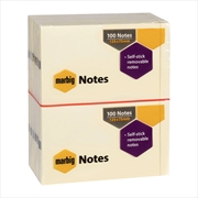 Buy Marbig Notes Yellow 75X125mm Pk 12