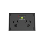 Buy Monster Dual Socket Surge Protector - Black