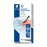 Buy Staedtler Lumocolour 1mm Medium Non-Permanent Pen - Box of 10 - Black