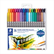 Buy Staedtler Twin-Tip Double Ended Fibre Pens - 36 Pack - Assorted Colours