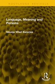 Buy Language, Meaning And Persons