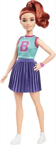 Buy Mattel - Barbie Fashionistas Doll #232 in Jersey Top And Pleated Purple Skirt, Red Hair