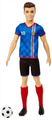 Buy Mattel - Barbie I Can Be Soccer Player Ken, Brunette, Blue & Red Uniform