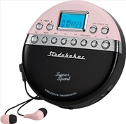 Buy Studebaker SB3705PB Personal CD Player FM Radio Anti-skip and FM Transmitter (Pink/Black)